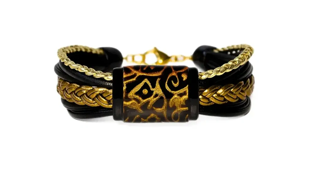 CALLIGRAFIA souprava - náhrdelník, náramek, náušnice GOLD