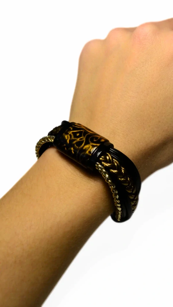 CALLIGRAFIA souprava - náhrdelník, náramek, náušnice GOLD